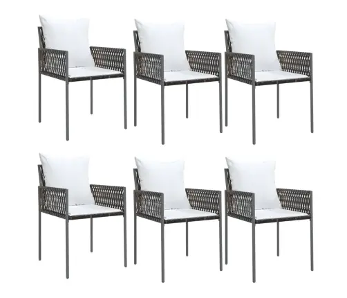 7-Daļīgs Dārza Mēbeļu Komplekts, Matrači, Rotangpalma, Tērauds Vidaxl