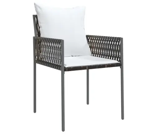 7-Daļīgs Dārza Mēbeļu Komplekts, Matrači, Rotangpalma, Tērauds Vidaxl