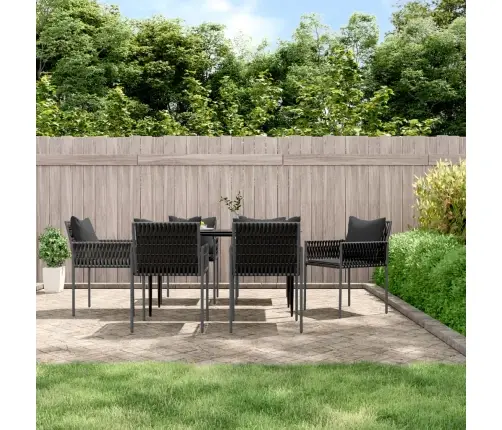7-Daļīgs Dārza Mēbeļu Komplekts, Matrači, Rotangpalma, Tērauds Vidaxl