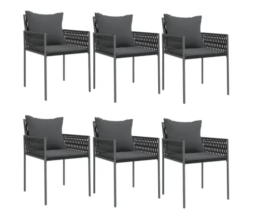 7-Daļīgs Dārza Mēbeļu Komplekts, Matrači, Rotangpalma, Tērauds Vidaxl