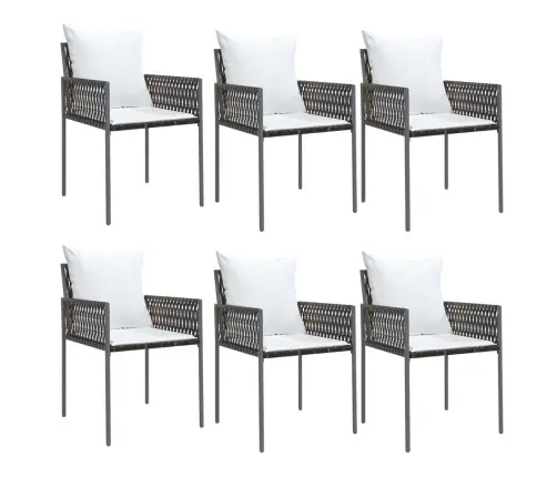 7-Daļīgs Dārza Mēbeļu Komplekts, Matrači, Rotangpalma, Tērauds Vidaxl