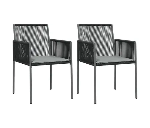 Sodo Baldų Komplektas, 3 Dalių, Juodas, Poliratanas Ir Plienas