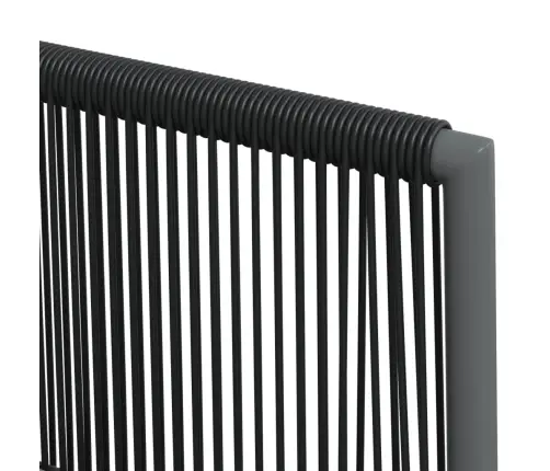 Sodo Baldų Komplektas, 3 Dalių, Juodas, Poliratanas Ir Plienas