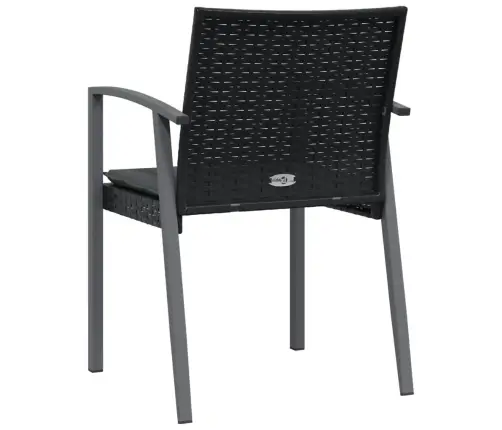 Aiatoolid Patjadega 6 Tk, Must, 56,5 X 57 X 83 cm Polürotang