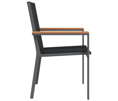 Aiatoolid 4 Tk, Must, 55 X 61,5 X 90 cm Tekstileen Ja Teras