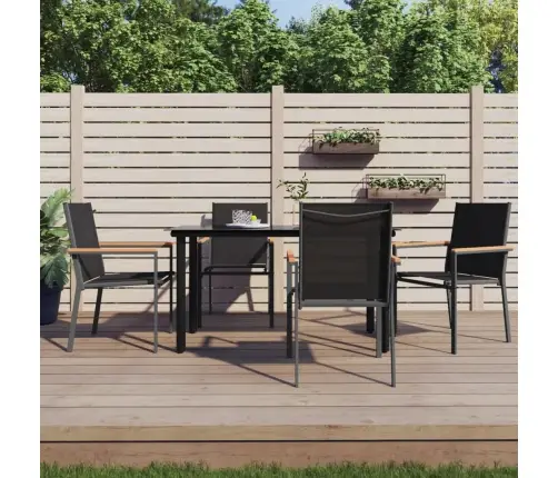 Aiatoolid 4 Tk, Must, 55 X 61,5 X 90 cm Tekstileen Ja Teras