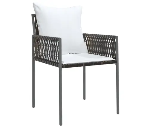 Sodo Kėdės Su Pagalvėmis, 6Vnt., Rudos, 54X61X83cm Poliratanas