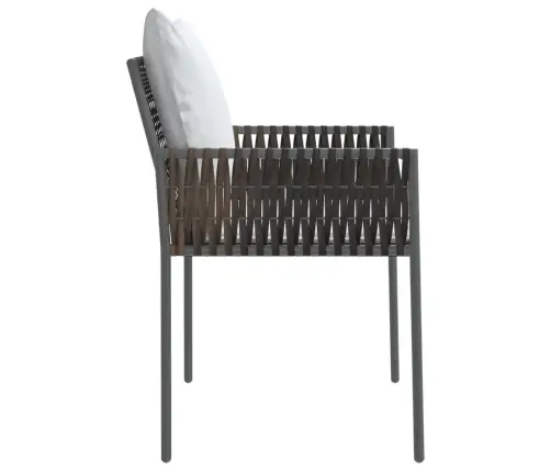 Sodo Kėdės Su Pagalvėmis, 6Vnt., Rudos, 54X61X83cm Poliratanas