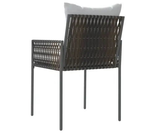 Sodo Kėdės Su Pagalvėmis, 6Vnt., Rudos, 54X61X83cm Poliratanas