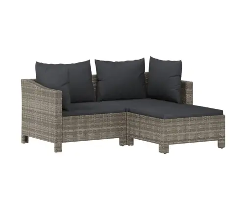 5-Daļīgs Dārza Atpūtas Mēbeļu Komplekts Ar Matračiem, Pelēks Pe Vidaxl