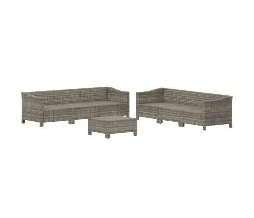 7-Osaline Aiamööbli Komplekt Patjadega, Hall, Polürotang