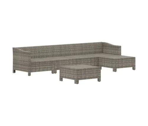 6-Osaline Aiamööbli Komplekt Patjadega, Hall, Polürotang