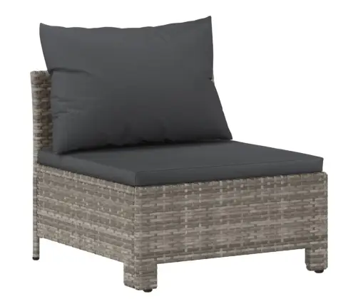 5-Daļīgs Dārza Atpūtas Mēbeļu Komplekts Ar Matračiem, Pelēks Pe Vidaxl