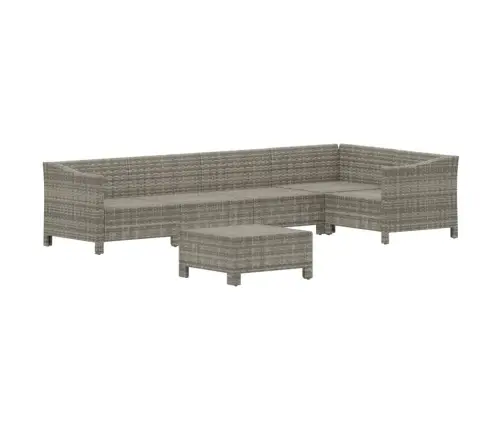 6-Osaline Aiamööbli Komplekt Patjadega, Hall, Polürotang