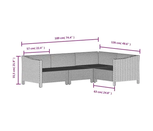 6-Osaline Aiamööbli Komplekt Patjadega, Hall, Polürotang