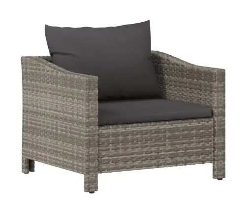 7-Daļīgs Dārza Atpūtas Mēbeļu Komplekts Ar Matračiem, Pelēks Pe Vidaxl