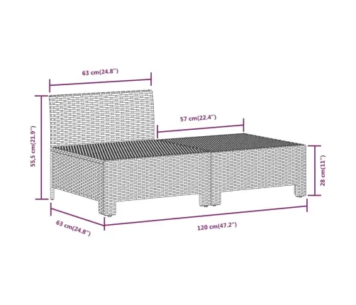 6-Daļīgs Dārza Atpūtas Mēbeļu Komplekts, Pelēka Pe Rotangpalma Vidaxl