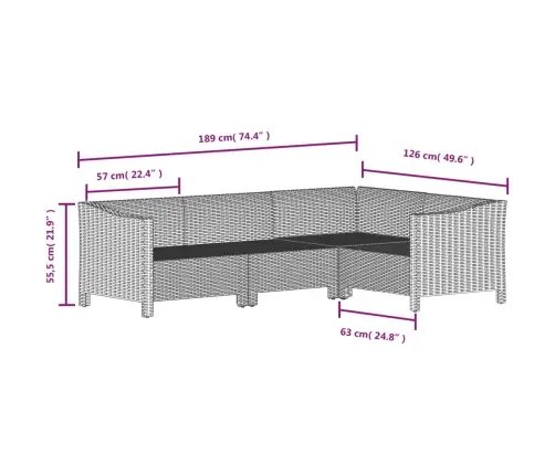 8-Osaline Aiamööbli Komplekt Patjadega, Hall, Polürotang 8-Osaline Aiamööbli Komplekt Patjadega, Hall, Polürotang
