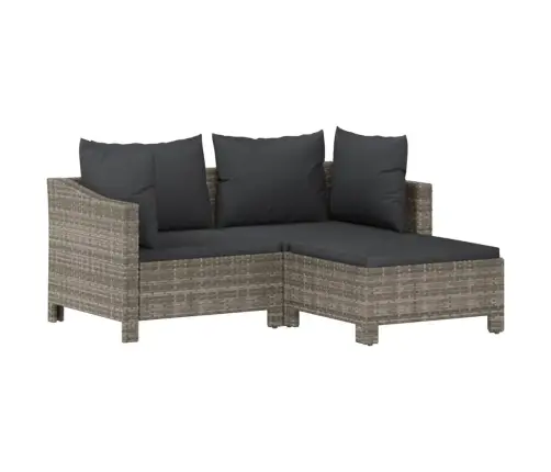 6-Osaline Aiamööbli Komplekt Patjadega, Hall, Polürotang