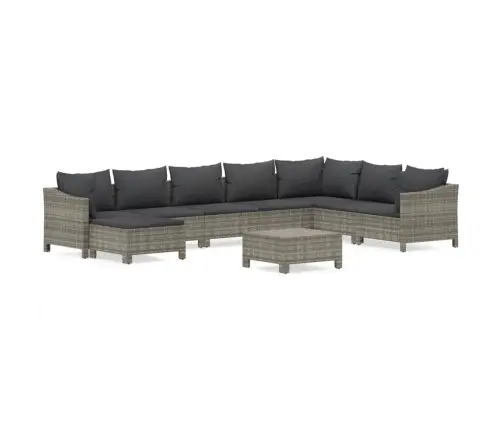 9-Daļīgs Dārza Mēbeļu Komplekts Ar Matračiem, Pe Rotangpalma Vidaxl