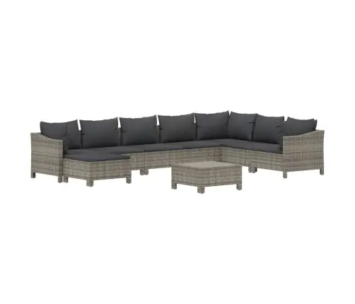 9-Daļīgs Dārza Mēbeļu Komplekts Ar Matračiem, Pe Rotangpalma Vidaxl