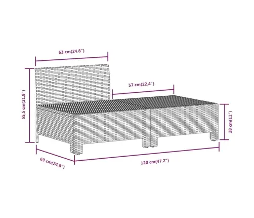 9-Daļīgs Dārza Mēbeļu Komplekts Ar Matračiem, Pe Rotangpalma Vidaxl