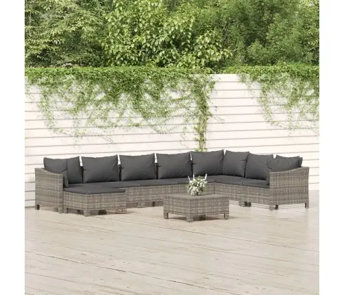 9-Daļīgs Dārza Mēbeļu Komplekts Ar Matračiem, Pe Rotangpalma Vidaxl