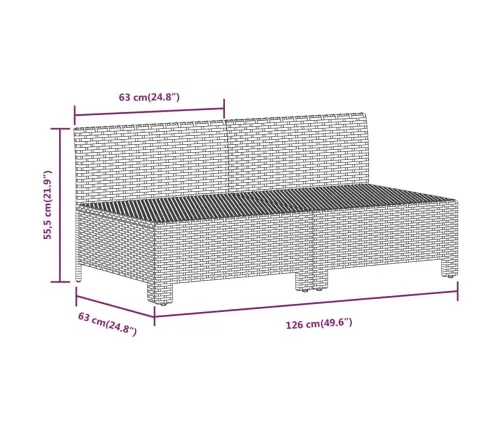 10-Daļīgs Dārza Atpūtas Mēbeļu Komplekts, Pelēka Pe Rotangpalma Vidaxl