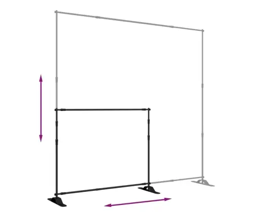 Fona Statīvi, 2 Gab., Melni, 254X243 Cm, Tērauds Vidaxl