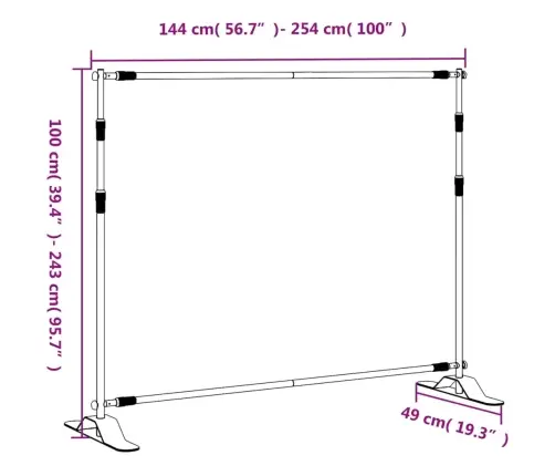 Fona Statīvi, 2 Gab., Melni, 254X243 Cm, Tērauds Vidaxl