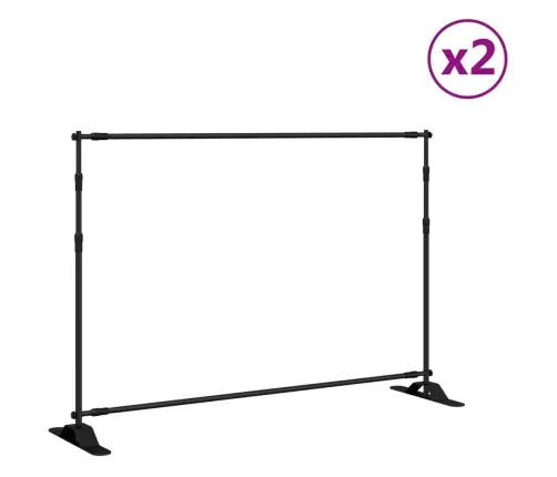 Fona Statīvi, 2 Gab., Melni, 305X243 Cm, Tērauds Vidaxl