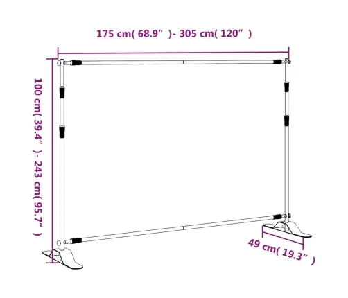 Fona Statīvi, 2 Gab., Melni, 305X243 Cm, Tērauds Vidaxl