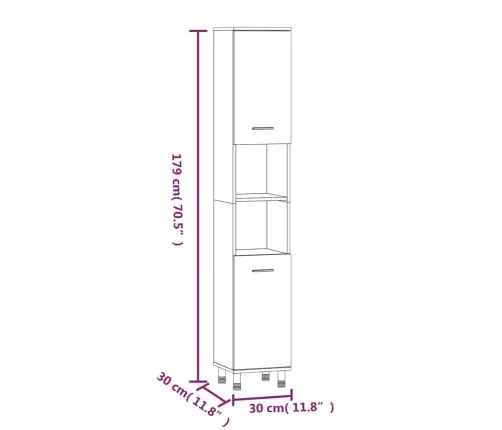 Vonios Spintelių Komplektas, 3 Dalių, Pilkas Ąžuolo, Mediena
