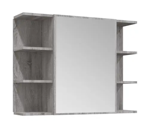 Vonios Spintelių Komplektas, 4 Dalių, Pilkas Ąžuolo, Mediena