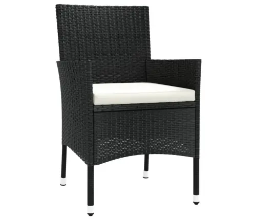 11-Daļīgs Dārza Mēbeļu Komplekts, Matrači, Melna Pe Rotangpalma Vidaxl