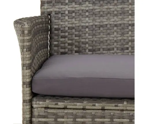 3-Daļīgs Dārza Mēbeļu Komplekts, Matrači, Pelēka Pe Rotangpalma Vidaxl