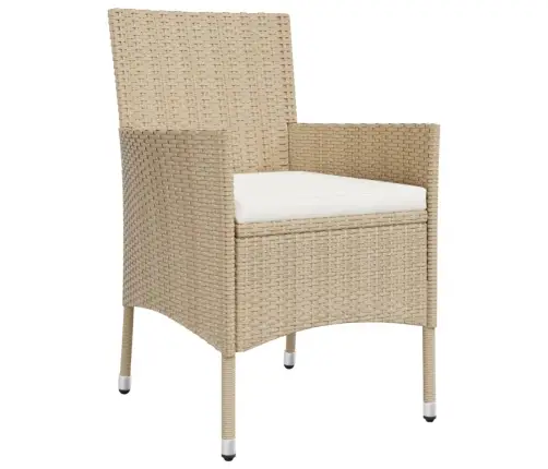 3-Osaline Aiamööbli Komplekt Patjadega, Beež, Polürotang