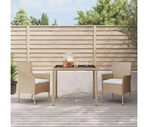 3-Osaline Aiamööbli Komplekt Patjadega, Beež, Polürotang