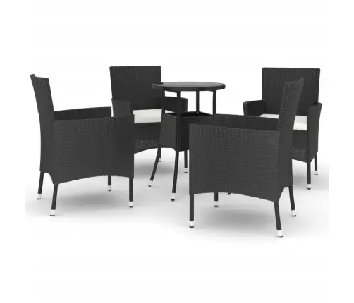 5-Osaline Aia Bistrookomplekt Patjadega, Must, Polürotang