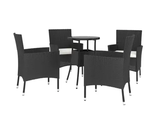 5-Osaline Aia Bistrookomplekt Patjadega, Must, Polürotang