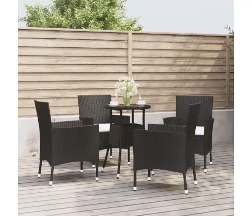 5-Osaline Aia Bistrookomplekt Patjadega, Must, Polürotang
