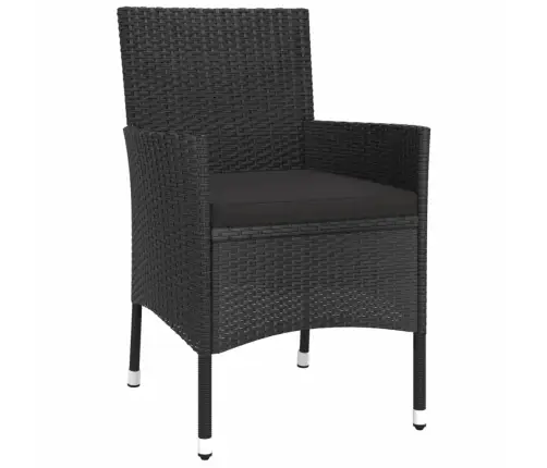 3-Osaline Aia Bistrookomplekt Patjadega, Must, Polürotang