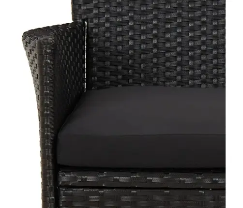 3-Osaline Aia Bistrookomplekt Patjadega, Must, Polürotang