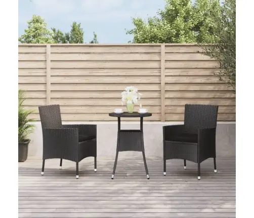 3-Osaline Aia Bistrookomplekt Patjadega, Must, Polürotang