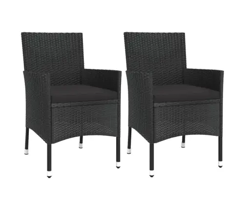 3-Osaline Aia Bistrookomplekt Patjadega, Must, Polürotang