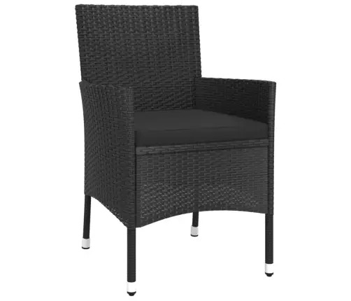 3-Osaline Aia Bistrookomplekt Patjadega, Must, Polürotang