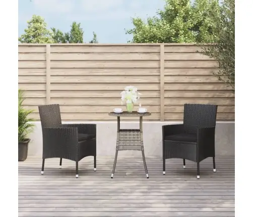 3-Osaline Aia Bistrookomplekt Patjadega, Must, Polürotang