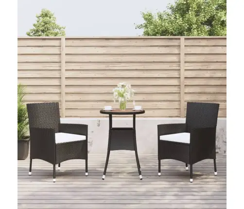 3-Osaline Aia Bistrookomplekt Patjadega, Must, Polürotang