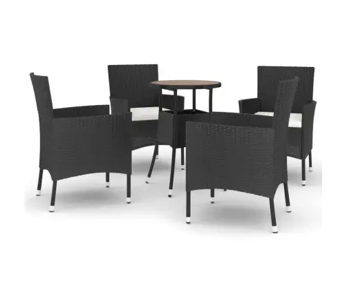 5-Osaline Aia Bistrookomplekt Patjadega, Must, Polürotang