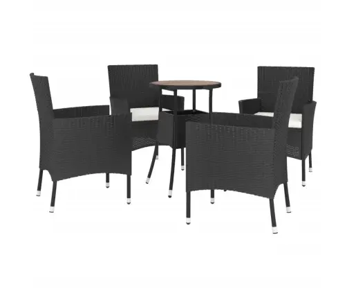 5-Osaline Aia Bistrookomplekt Patjadega, Must, Polürotang